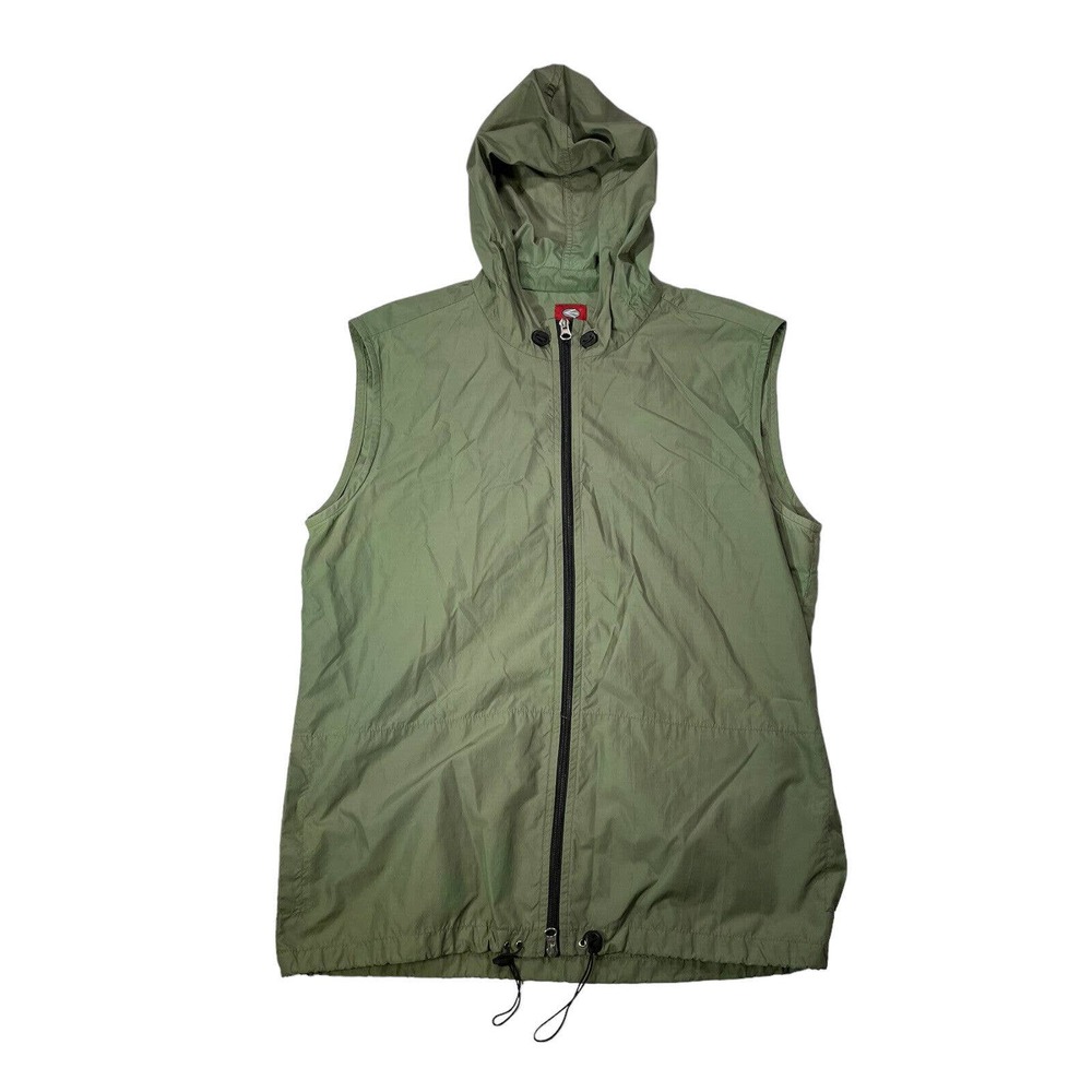 Sixty Made In Italy Zip‎ Up Vest Olive Green Men Size Large